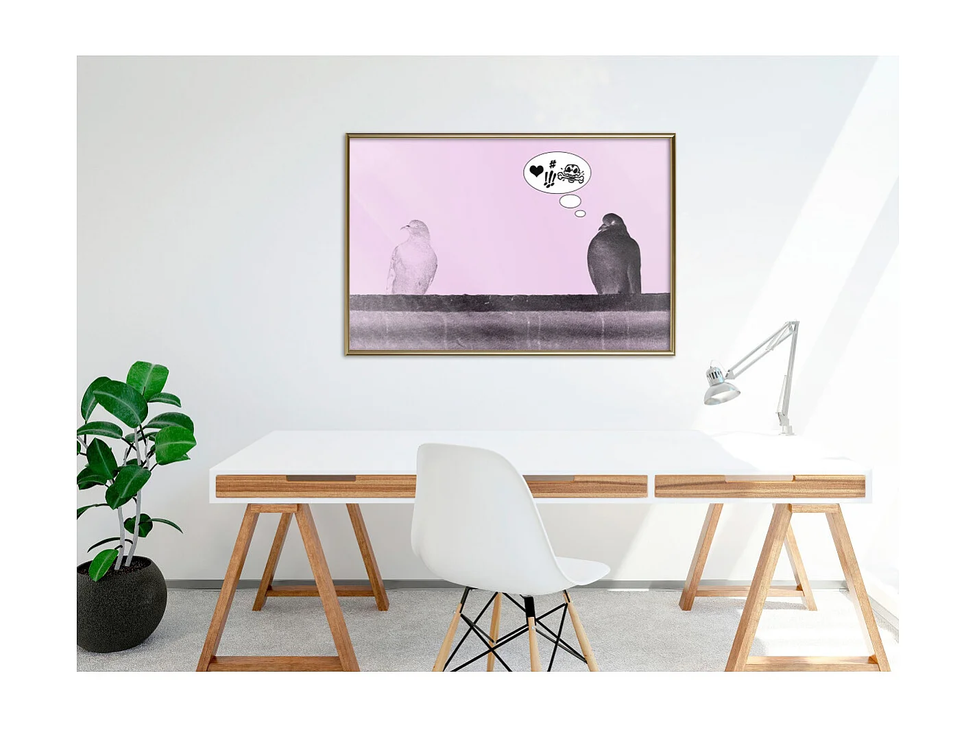 Affiche Murale Encadrée "Rough Love" 90 x 60 cm Or