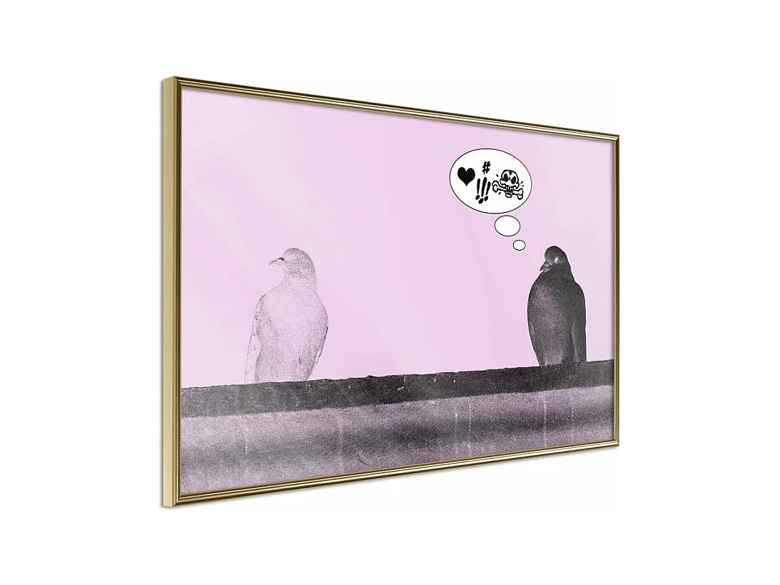 Affiche Murale Encadrée "Rough Love" 90 x 60 cm Or