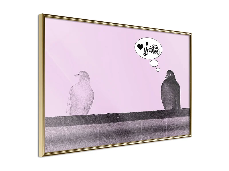 Affiche Murale Encadrée "Rough Love" 45 x 30 cm Or