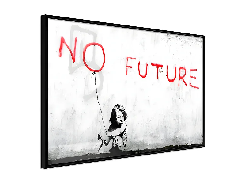 Affiche Murale Encadrée "Banksy No Future" 90 x 60 cm Noir