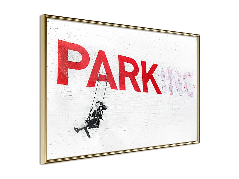 Affiche Murale Encadrée "Banksy Parking" 45 x 30 cm Or