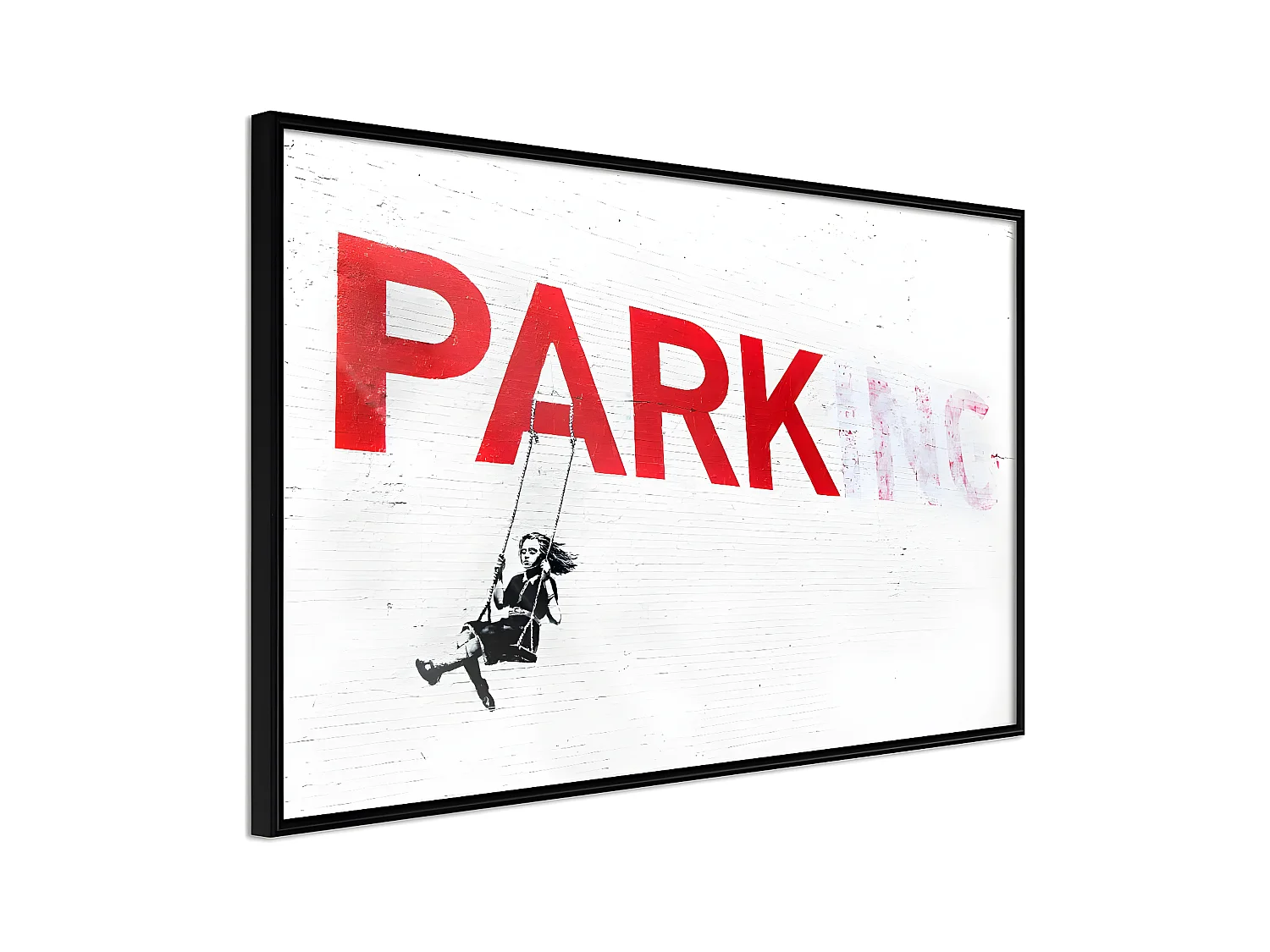 Affiche Murale Encadrée "Banksy Parking" 30 x 20 cm Noir