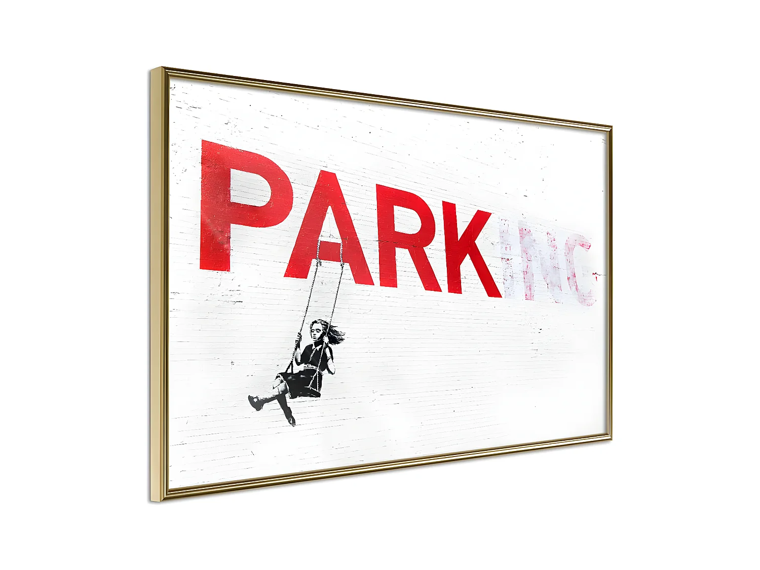 Affiche Murale Encadrée "Banksy Parking" 30 x 20 cm Or