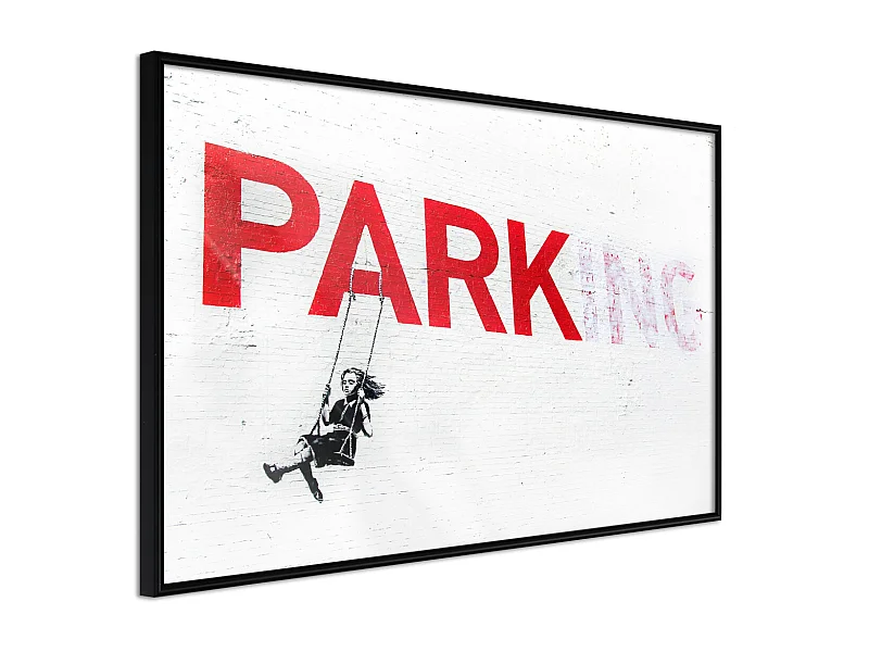 Affiche Murale Encadrée "Banksy Parking" 60 x 40 cm Noir