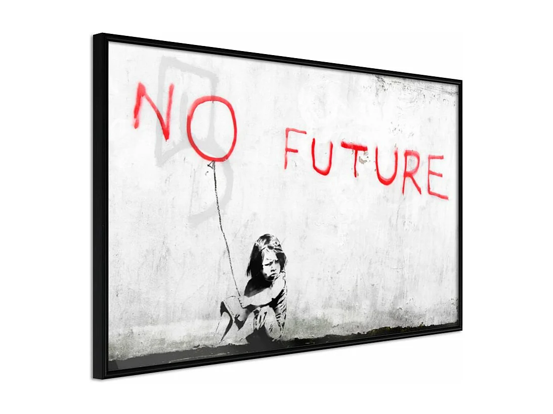 Affiche Murale Encadrée "Banksy No Future" 60 x 40 cm Noir