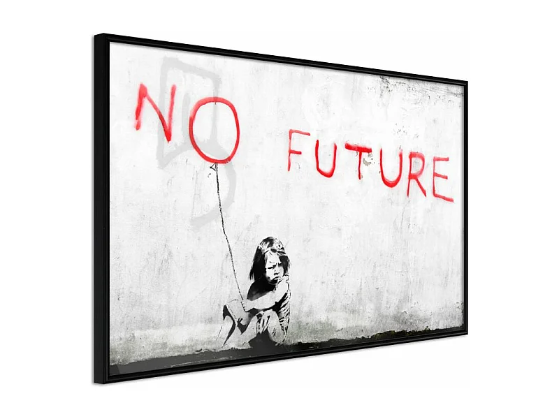 Affiche Murale Encadrée "Banksy No Future" 60 x 40 cm Noir