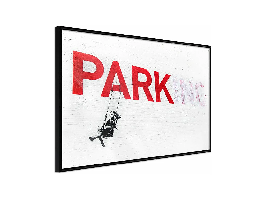 Affiche Murale Encadrée "Banksy Parking" 90 x 60 cm Noir