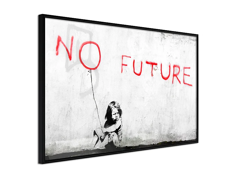 Affiche Murale Encadrée "Banksy No Future" 45 x 30 cm Noir
