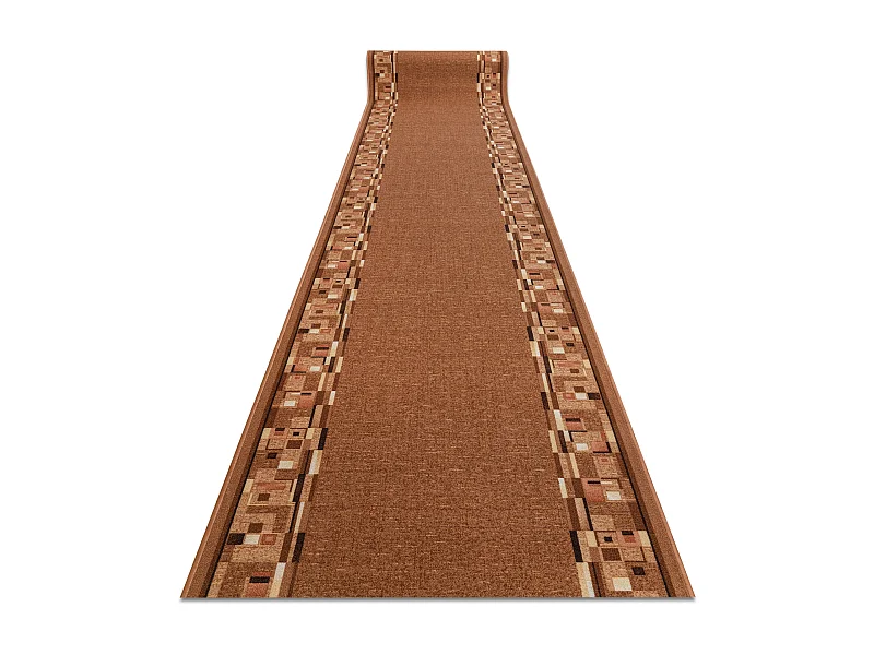 Alfombra de pasillo con refuerzo de goma BOMBAY beige oscuro 80x600 cm