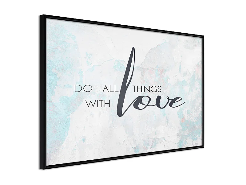 Affiche Murale Encadrée "With Love" 30 x 20 cm Noir