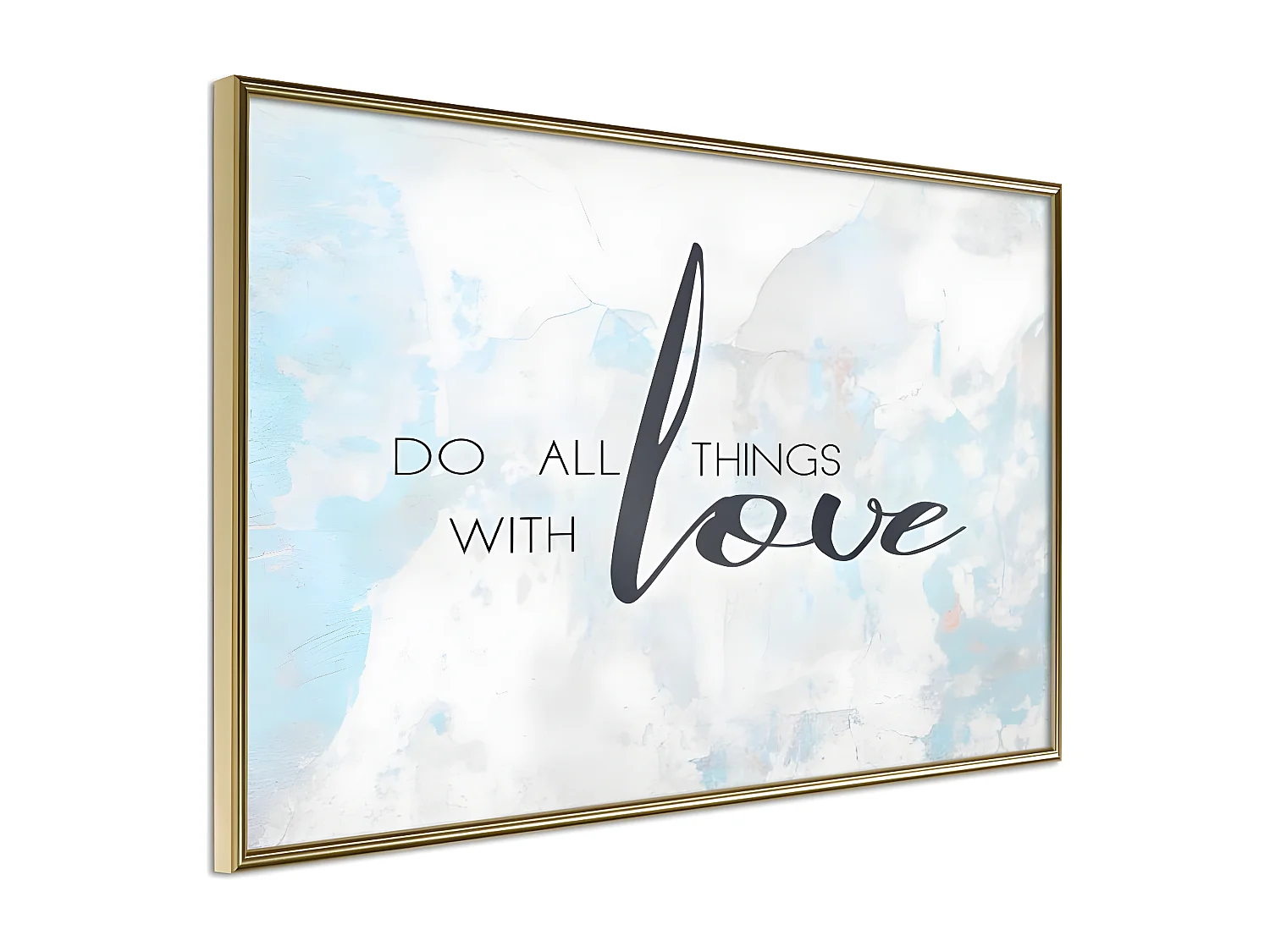 Affiche Murale Encadrée "With Love" 45 x 30 cm Or