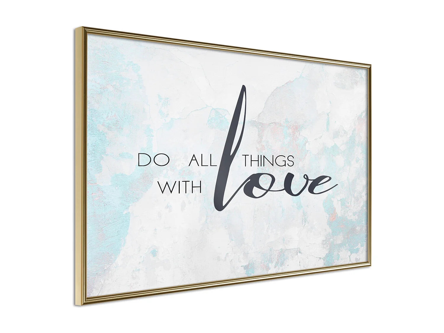 Affiche Murale Encadrée "With Love" 60 x 40 cm Or