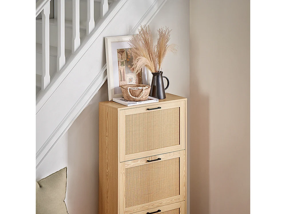 Organizador para Zapatos Estrecho con 3 Solapas Zapatero de Entrada 60 x 24 x 127 cm Madera FSR155-N SoBuy ES