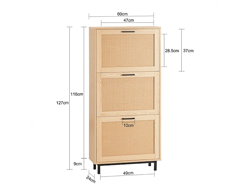 Szafka na buty z 3 drzwiami FSR155-N