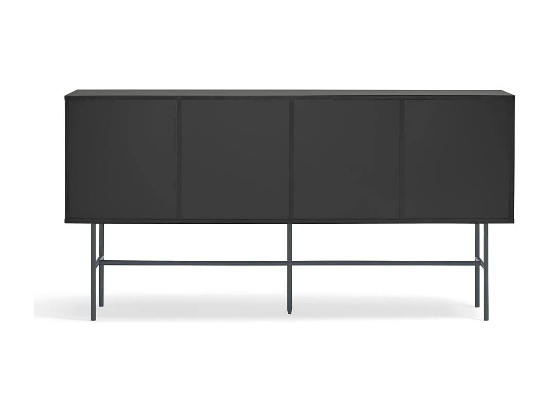 Nube - Buffet avec porte coulissante en bois L180cm - Gris et noir