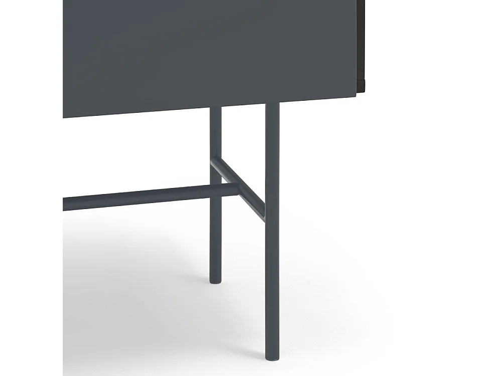 Nube - Buffet avec porte coulissante en bois L180cm - Gris et noir