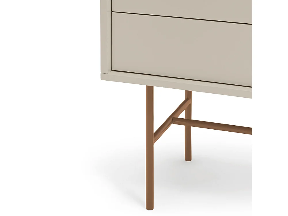 Nube - Buffet avec porte coulissante en bois L180cm - Marron argile