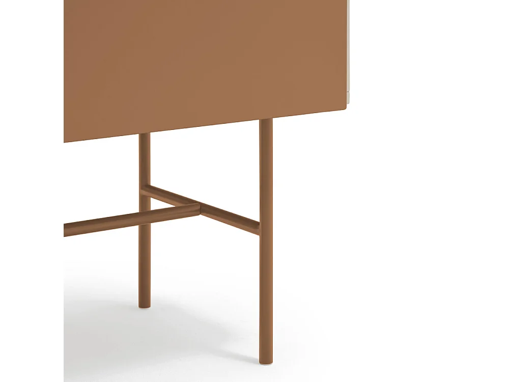 Nube - Buffet avec porte coulissante en bois L180cm - Marron argile