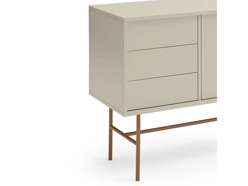 Nube - Buffet avec porte coulissante en bois L180cm - Marron argile