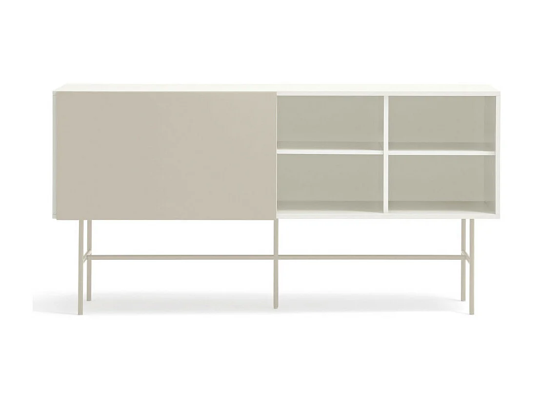 Nube - Buffet avec porte coulissante en bois L180cm - Beige