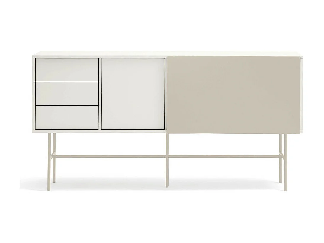 Nube - Buffet avec porte coulissante en bois L180cm - Beige