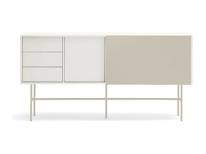 Nube - Buffet avec porte coulissante en bois L180cm - Beige