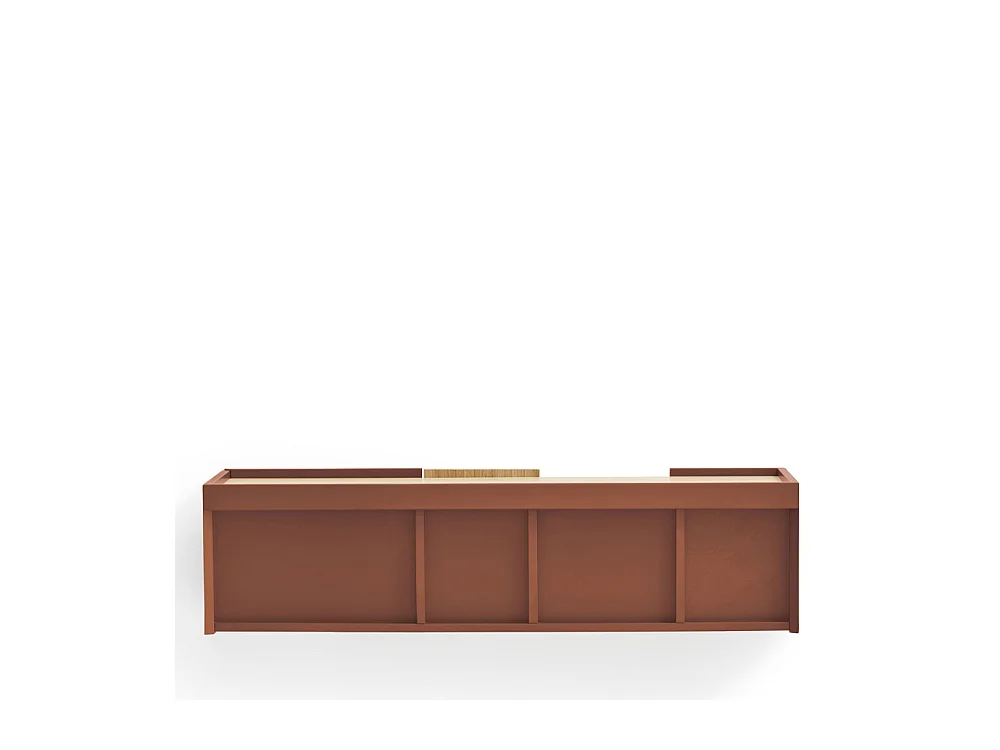 Otto - Console murale 2 portes, 2 tiroirs en bois L110cm - Couleur : Rouge brique