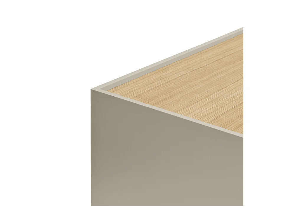 Otto - Console murale 2 portes, 2 tiroirs en bois L110cm - Beige