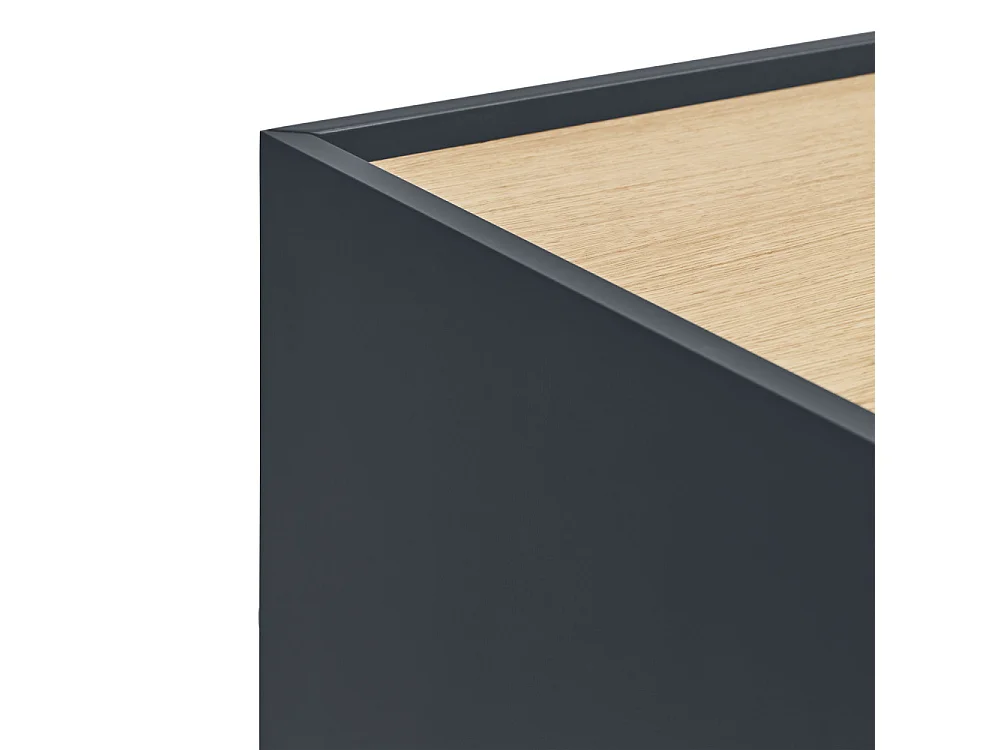 Otto - Console murale 2 portes, 2 tiroirs en bois L110cm - Couleur : Gris anthracite