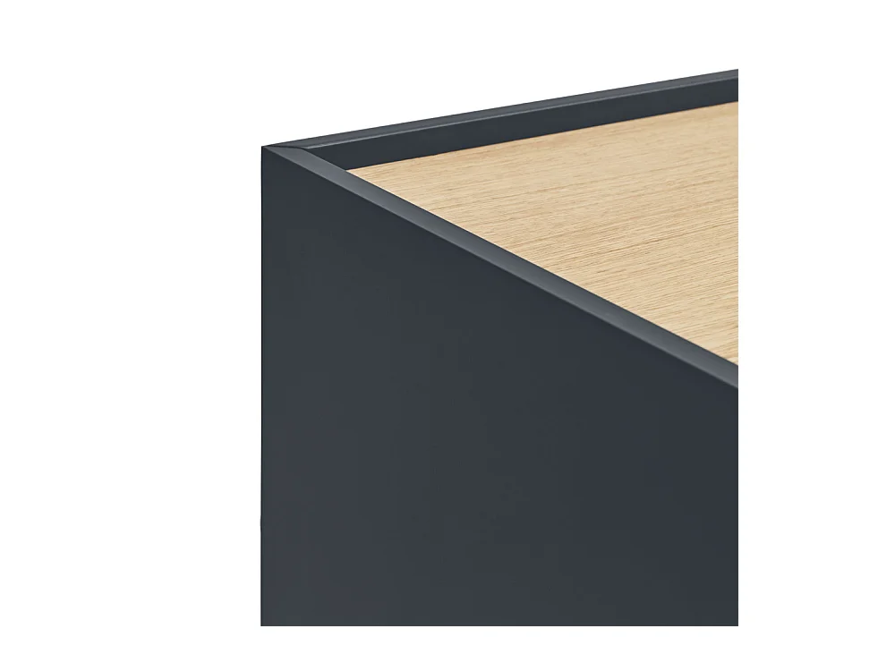 Otto - Console murale 2 portes, 2 tiroirs en bois L110cm - Couleur : Gris anthracite