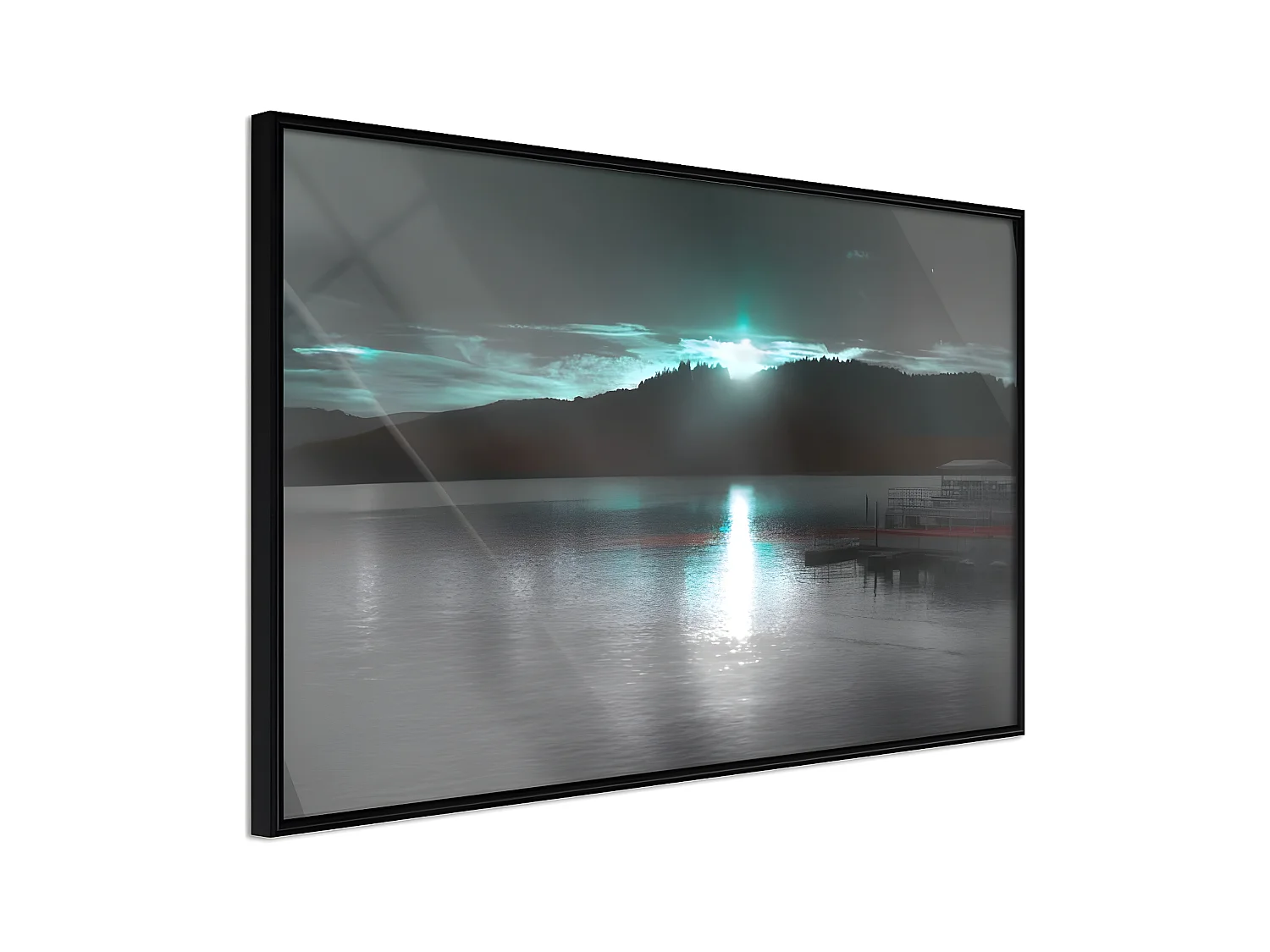 Affiche Murale Encadrée "Aurora at the Horizon " 90 x 60 cm Noir
