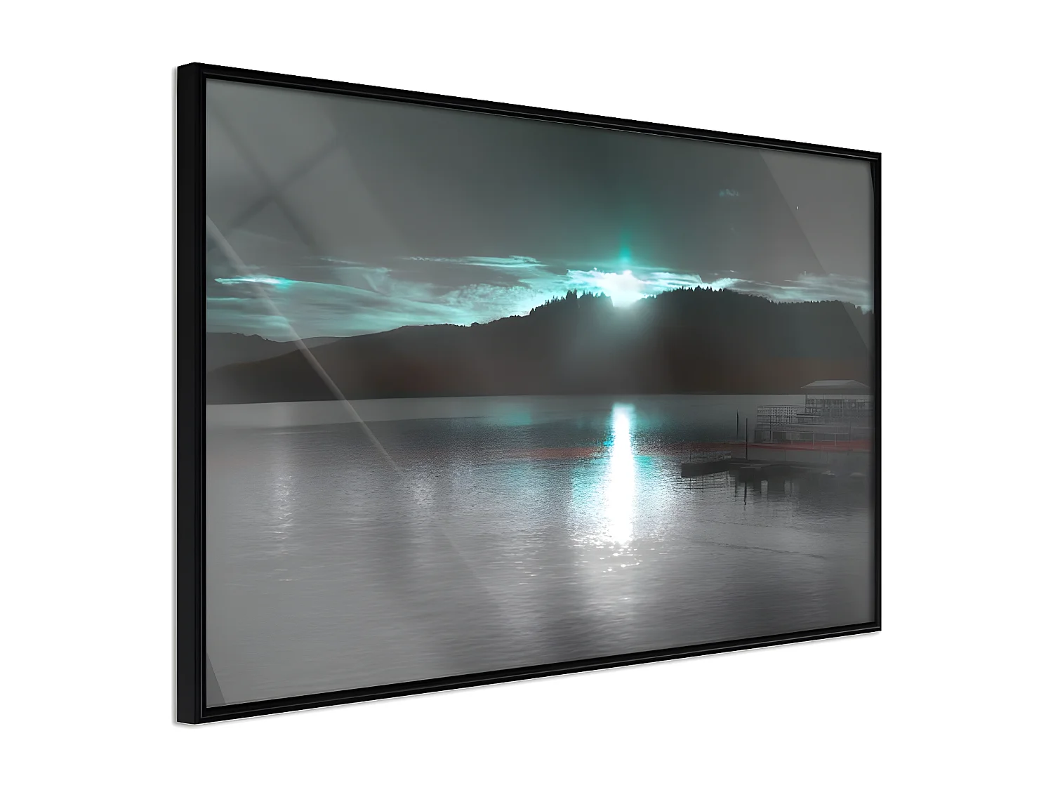 Affiche Murale Encadrée "Aurora at the Horizon " 90 x 60 cm Noir