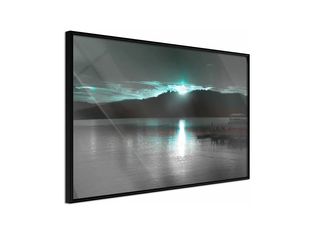 Affiche Murale Encadrée "Aurora at the Horizon " 45 x 30 cm Noir