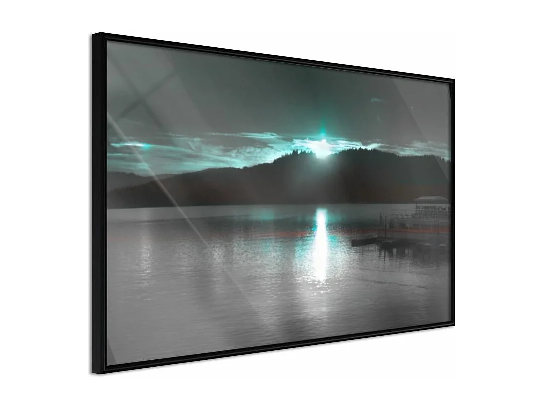 Affiche Murale Encadrée "Aurora at the Horizon " 30 x 20 cm Noir