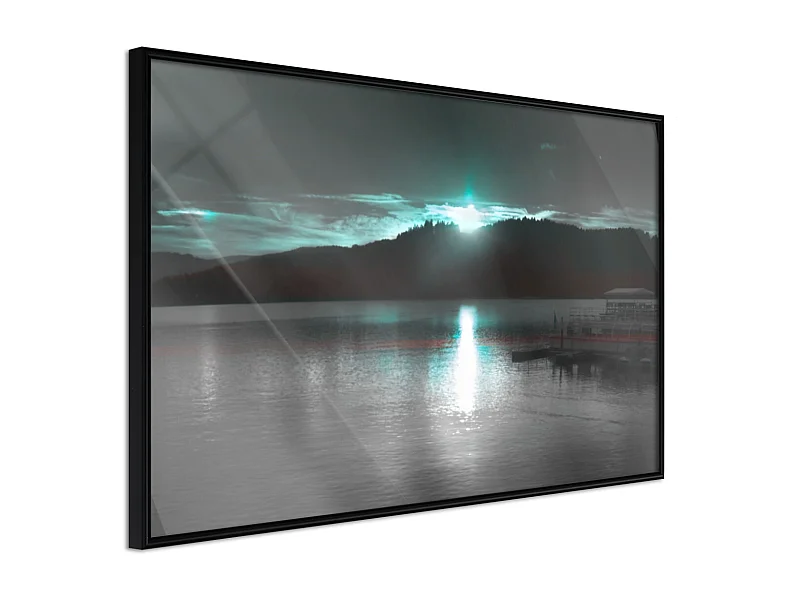 Affiche Murale Encadrée "Aurora at the Horizon " 30 x 20 cm Noir