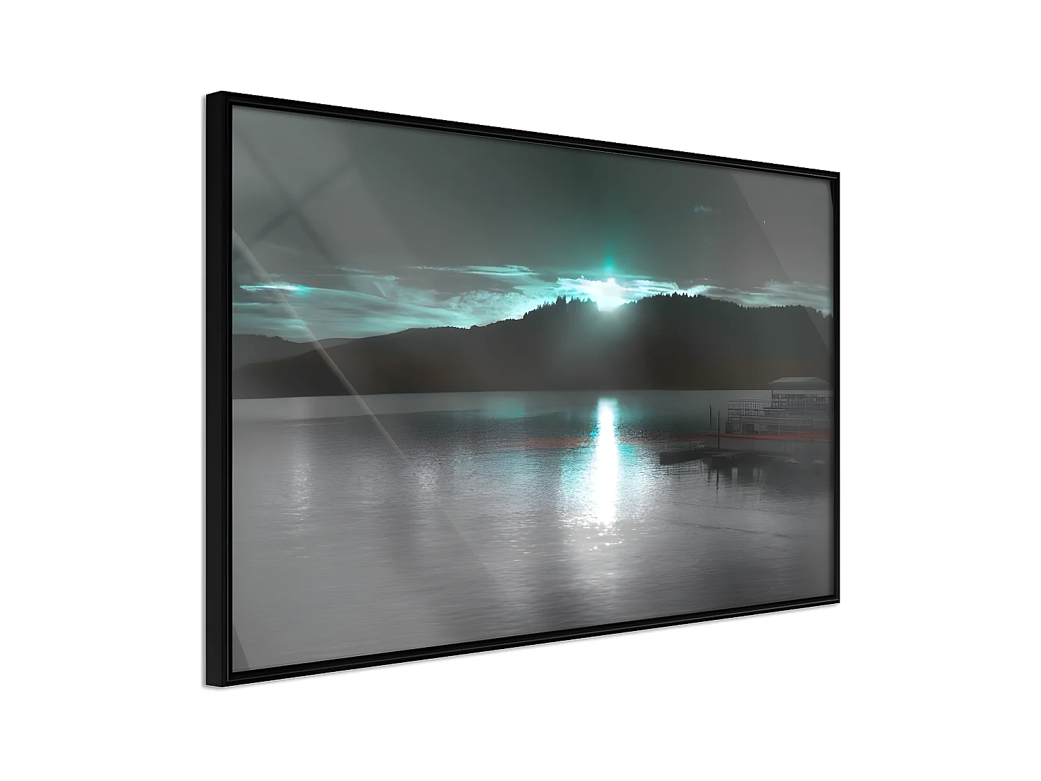 Affiche Murale Encadrée "Aurora at the Horizon " 60 x 40 cm Noir