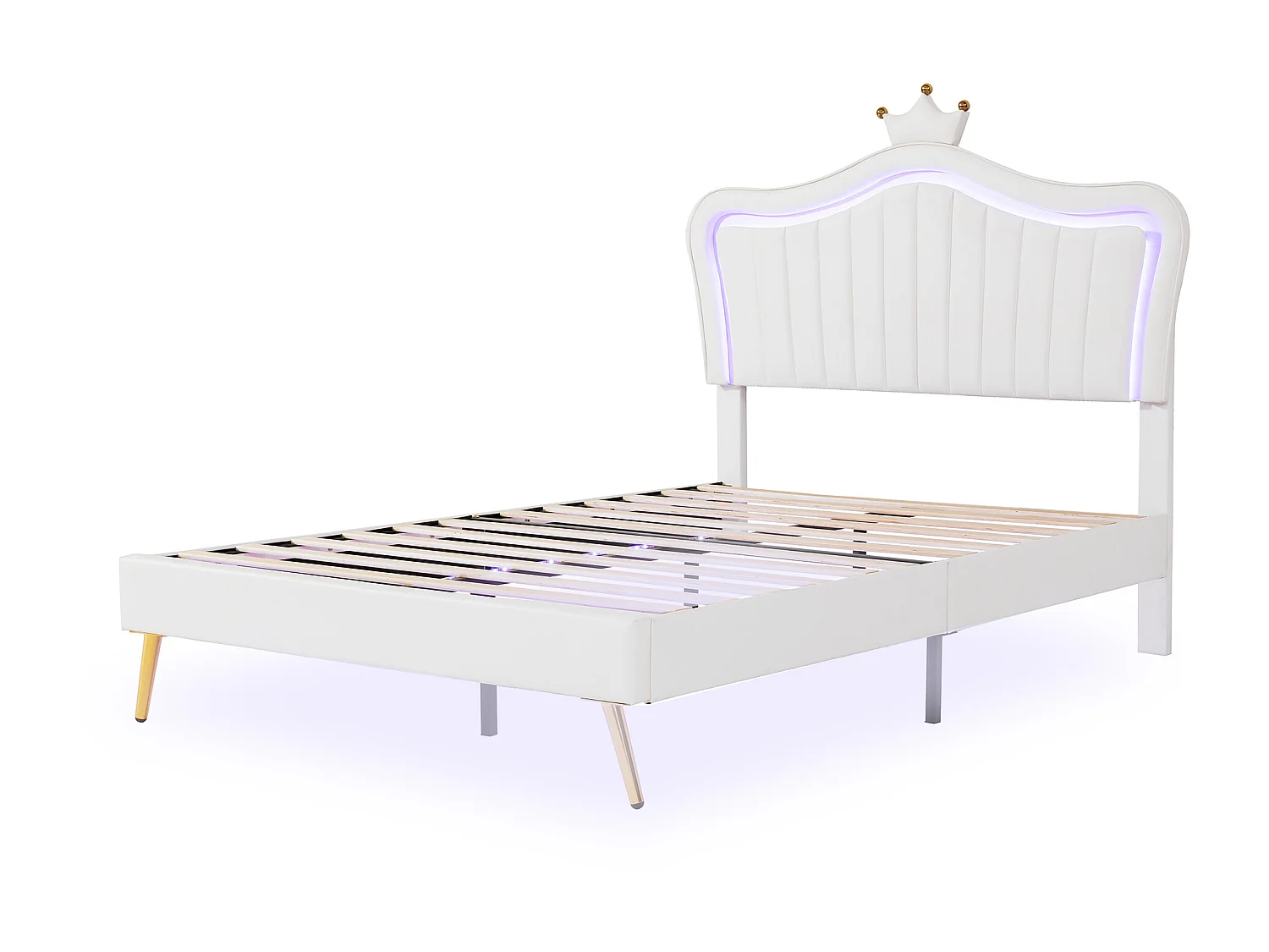 Cama estofada com cabeceira 140 x 200 cm - tecido de linho - box spring incluído - cor linho