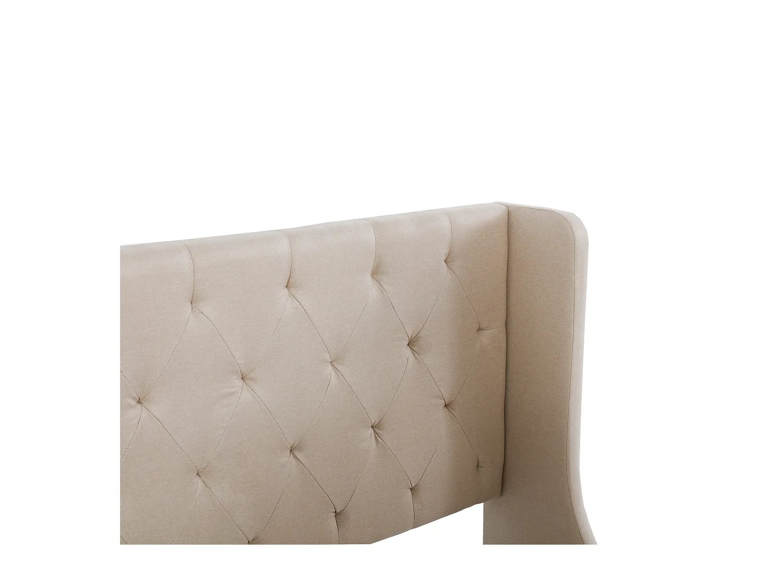 Lit double 140 x 200 cm avec un grand tiroir, sommier à lattes inclus, tissu beige