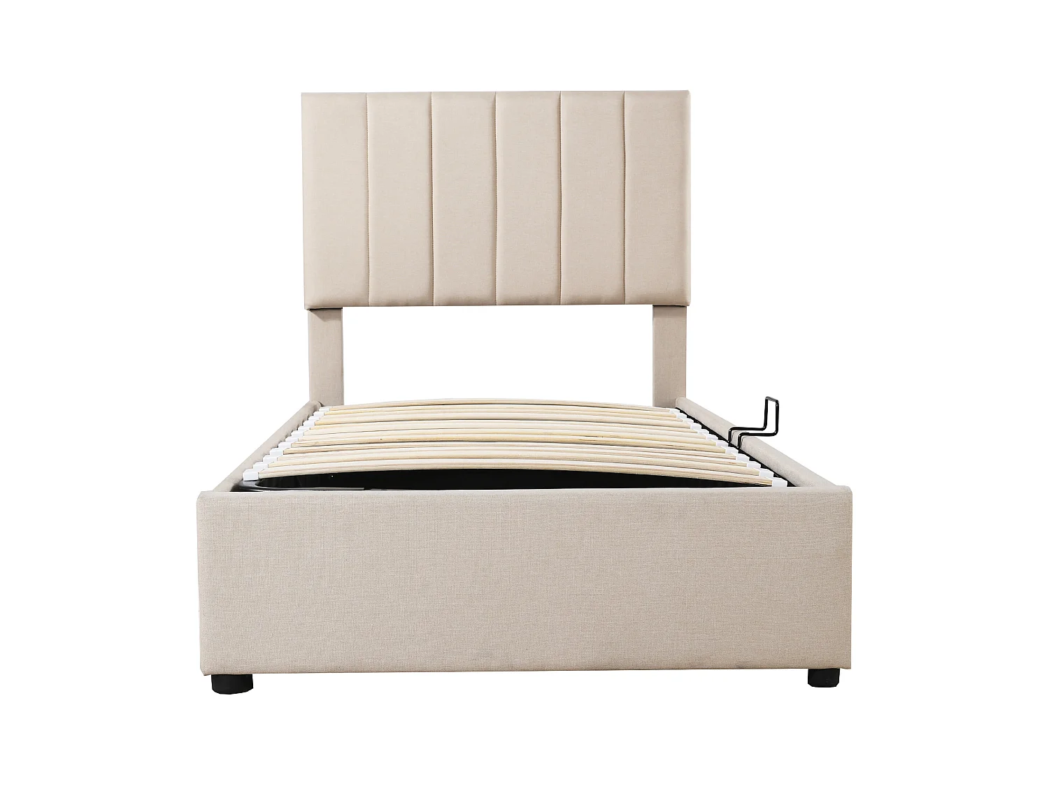 Cama contenedor 90 x 200 cm, tela de lino, color beige