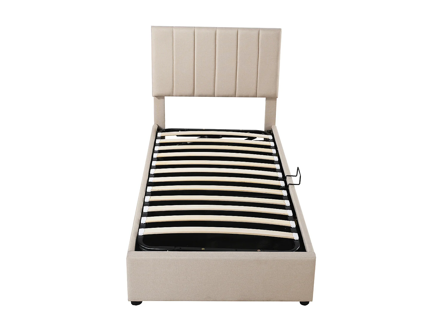 Cama contenedor 90 x 200 cm, tela de lino, color beige