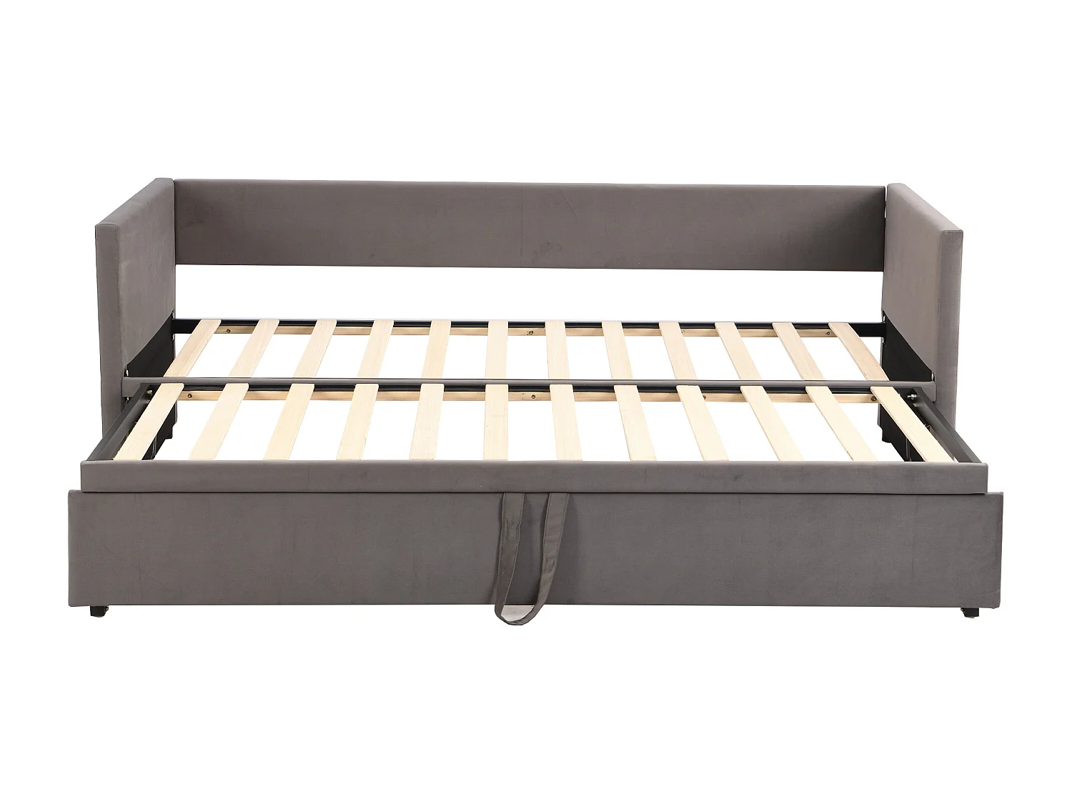 Cama dobrável 90/180 x 200 cm para crianças - veludo - estilo contemporâneo - cor cinza