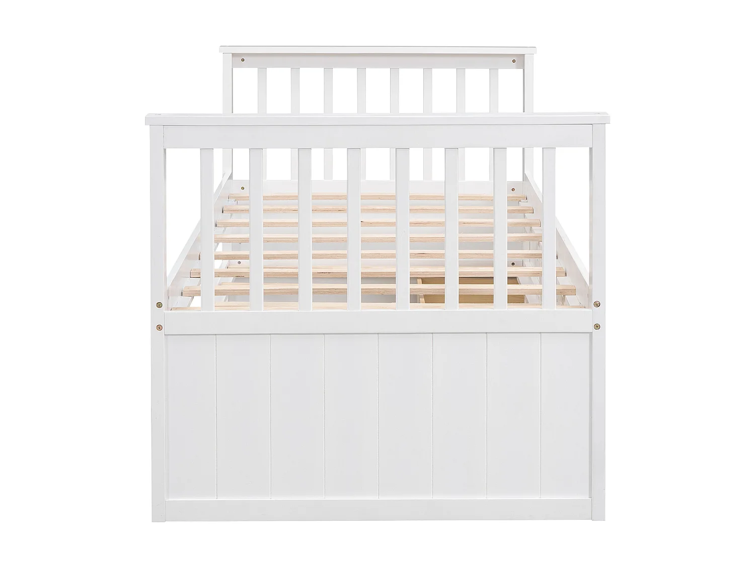 Lit gigogne avec 3 tiroirs - 90 x 200 cm + 90 x 190 cm - pin et MDF - style moderne - blanc