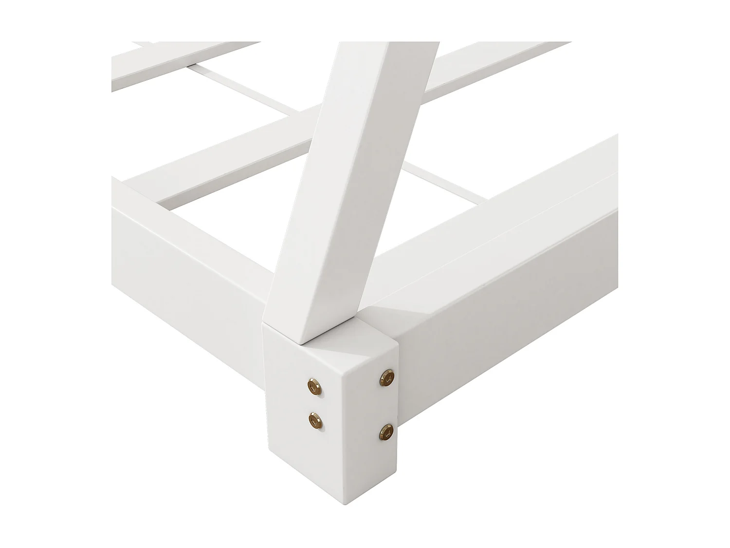 Lit tipi pour enfant 90 x 200 cm - bois massif - sommier à lattes inclus - coloris blanc