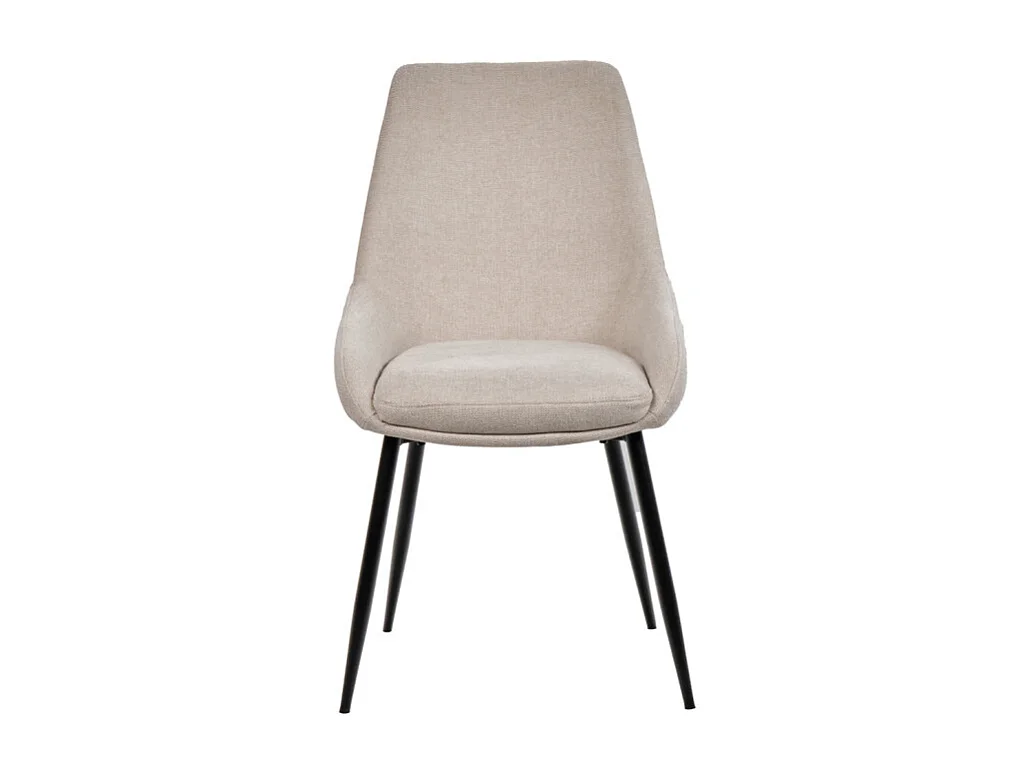 Lot de 2 chaises en tissu beige et pieds fins en métal noir - JAZZY 2