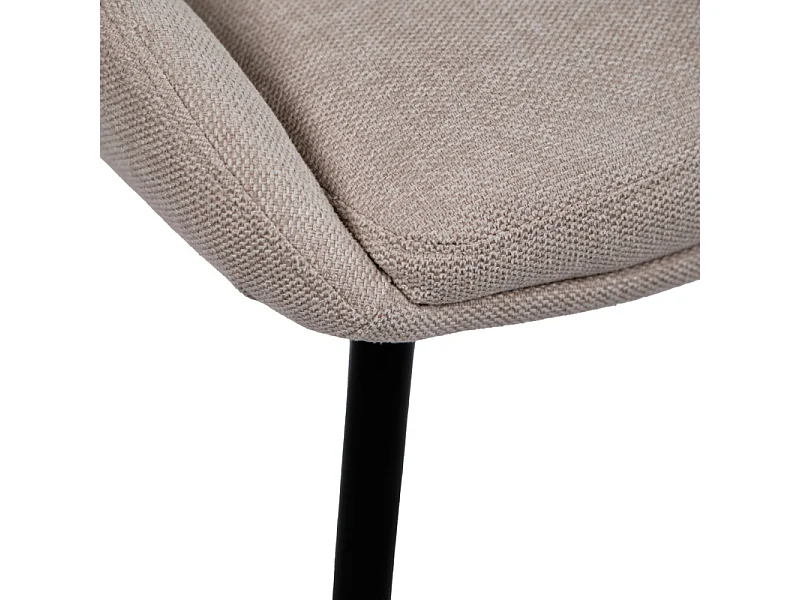 Lot de 2 chaises en tissu beige et pieds fins en métal noir - JAZZY 2