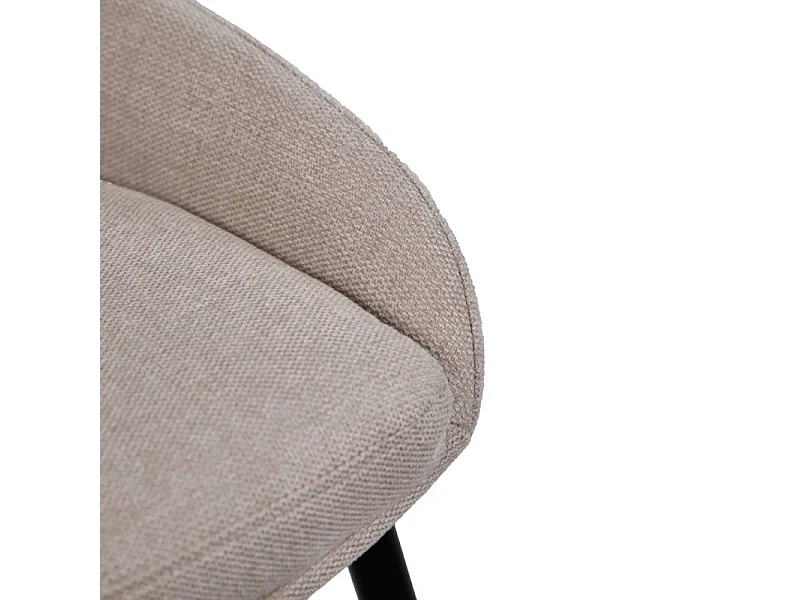 Lot de 2 chaises en tissu beige et pieds fins en métal noir - JAZZY 2