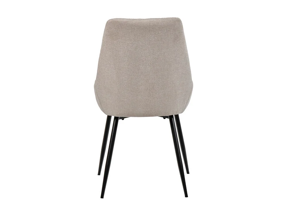 Lot de 2 chaises en tissu beige et pieds fins en métal noir - JAZZY 2