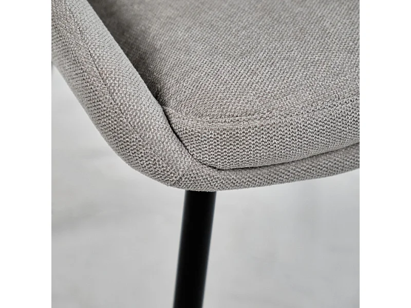 Lot de 2 chaises en tissu gris et pieds fins en métal noir - JAZZY 2