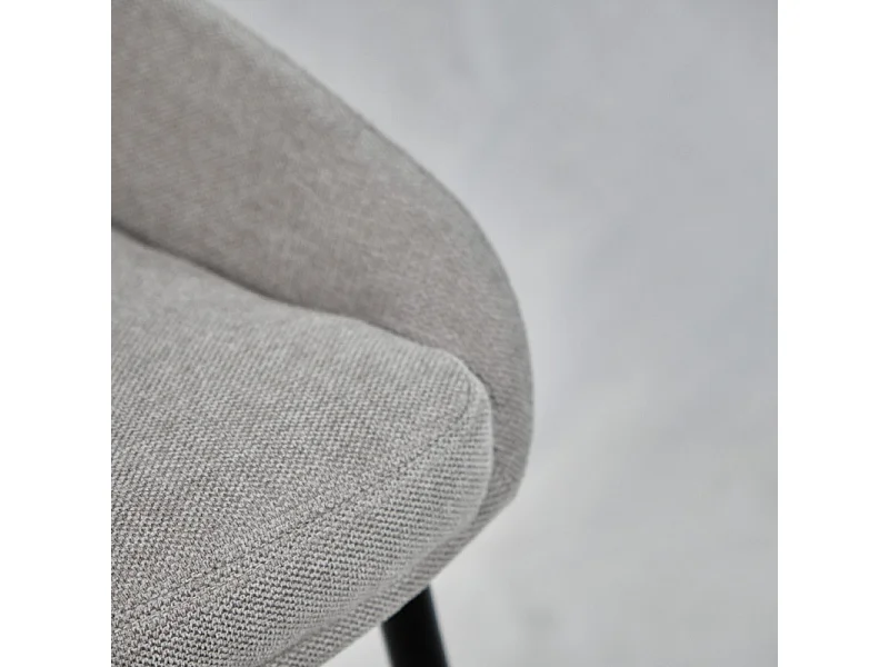 Lot de 2 chaises en tissu gris et pieds fins en métal noir - JAZZY 2