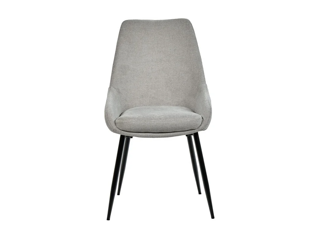 Lot de 2 chaises en tissu gris et pieds fins en métal noir - JAZZY 2